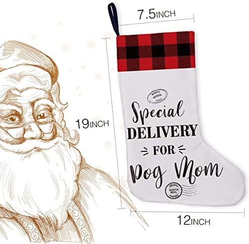 Golsoo Posebna dostava za psa mama burlap božićna čarapa za pseće dama božićna viseća čarapa pokloni za kućni kamin ukras
