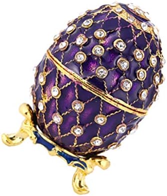 Hemoton vintage kutija nakita jaja kutija nakit faberge jaje ukras ručno obojeno emajlirano uskršnje jaje za ogrlicu narukvica nosač