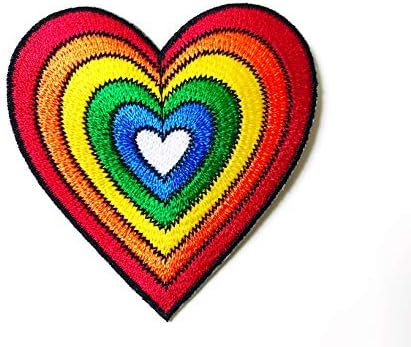 Rainbow White Heart mir logotip Aplikacija vezeni šivanje željeza na flasteru za ruksake traperice jakne odjeća