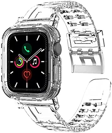Kompatibilno s Apple Watch Bandom 38 mm 40 mm, Žene prozirno čisto mekani silikonski sportski kaiš za IWatch Band sa futrolom za TPU