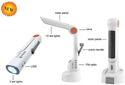 Cybertech Dynamo solarna svjetiljka Hand-Cank Expenicy Weather Digital Radio s sirenom, LED svjetiljkom, punjačem mobitela