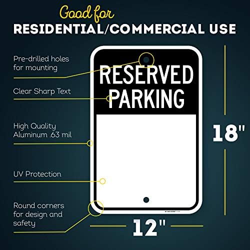 Plan Rezervirani parking natpis, 12 x 18, reflektirajući 0,63 aluminij, otpor izblijedjenja, unutarnja/vanjska upotreba, SAD napravljena