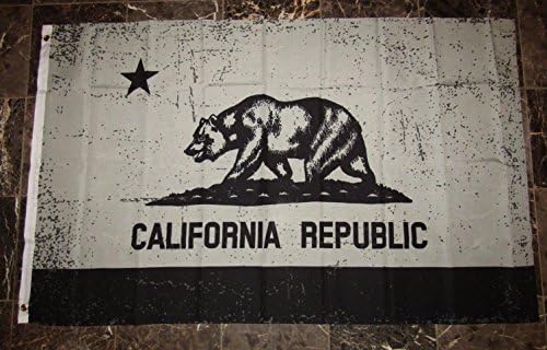 3x5 California Republika nogometna siva i crna zastava 3'x5 'mesinga