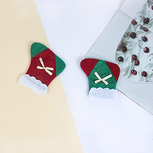 Aboofan 12pcs božićna čarapa za pribor za jelo, ljupka mini pribor za posuđe s elegantnim skladišnim džepom za božićni dekor kuće