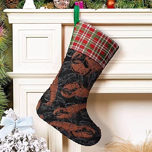 Crveni jastog šljokice božićne blagdanske čarape Reverzibilna boja mijenjaju se čarobne zalihe za božićno drveće kamin viseće čarape