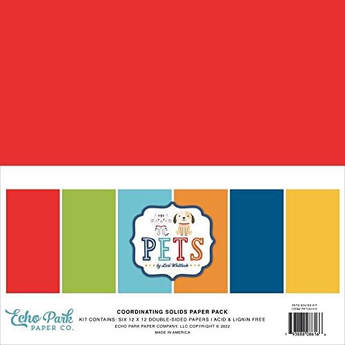 Paket za prikupljanje papira Echo Park: Kućni ljubimci 12 x 12 Komplet za prikupljanje + kućni ljubimci 12 ”x 12” čvrsti paket papira