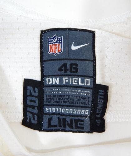 2012 San Francisco 49ers Will Tukuafu 92 Igra Upotrijebljena White Jersey 46 DP28494 - Nepotpisana NFL igra korištena dresova