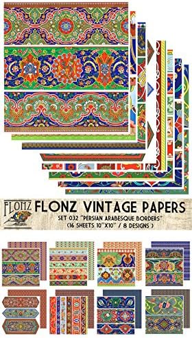 Pakiranje papira Perzijska arabeska granica Flonza vintage papira za scrapbooking i zanat