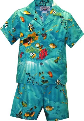 Pacifička legenda Boys Marine Aquarium Fish Toddler 2pc Set Tirquoise 4T za 3 godine