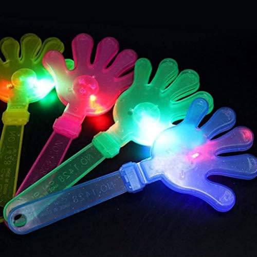 NUOBESTY 5PCS ručni pljeskavici noisemakeri s LED laganom plastičnom zabavom za proizvođače buke igara za igru ​​za rođendan Fiesta