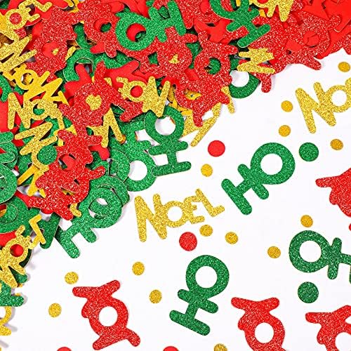 150 komada božićni stol Konfeti Confetti Assorted Shiny Joy Ho Noel šljokica Sprinkles Confetti Embrarishments blistavi zalihe Dekoracije