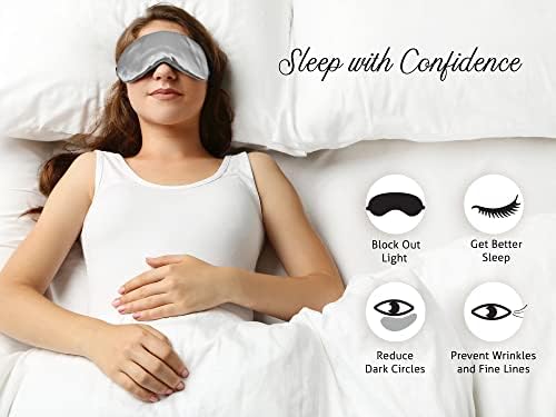Fusion5 Silk Eye Mask s elastičnom trakom - čista maska ​​za spavanje s mulberrom - 25 mamme, anti -starenje, hipoalergena, blokovi