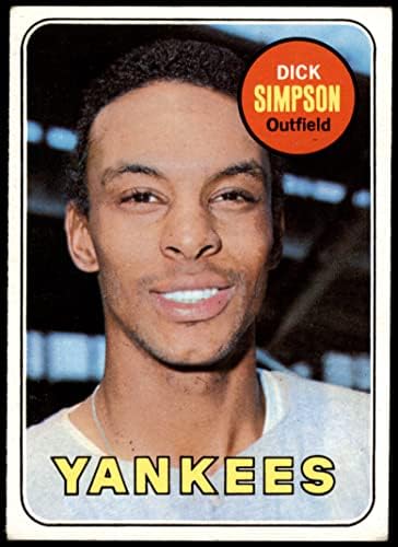 1969. Topps 608 Dick Simpson New York Yankees VG/Ex Yankees