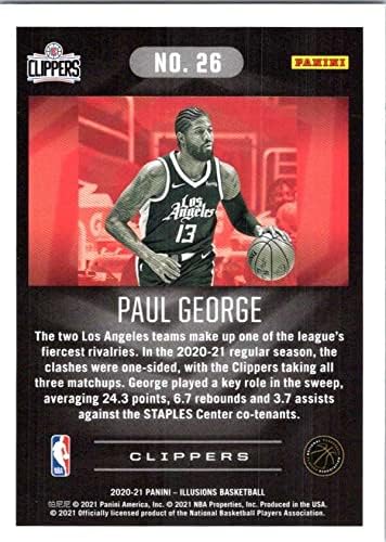 2020-21 Panini iluzije 26 Paul George Los Angeles Clippers NBA košarkaška karta