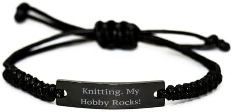 Šala o pletenju darova, pletenju. My Hobby Rocks!, Svečana Narukvica od crnog užeta za pletenje