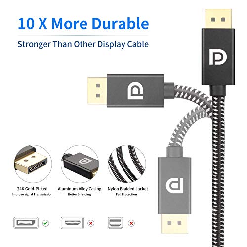 Leirui Displayport kabel 10 stopa, 1,2 dp do DP kabela, DisplayPort to DisplayPort najlonski pleteni kabel, velika brzina za HDTV grafičku