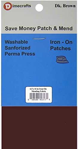RPDIME Iron-on 1 Patch tamno smeđa tkanina za popravljanje 6,5 x 14 inča, usporedite s Bondexom