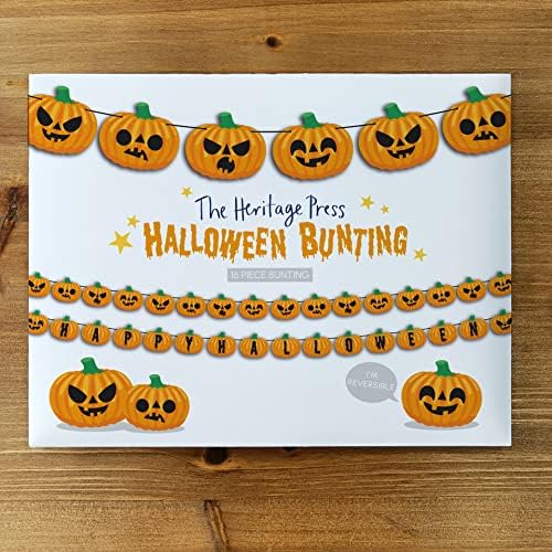 Heritage Press 10ft viseće natpise bundeve dvostrani Halloween Decoration Party Bunting - bundeve - Vanjski vijenac - dugačak 10ft