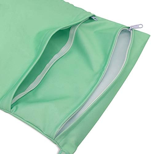Vlažna torba za platnene pelene - 2 pakiranja pelena suha s vodootpornim vrećicama za više upotrebe, džep s patentnim zatvaračem za