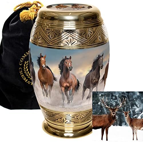 Urna divljeg konja - kremacijske urne za pepeo odraslih, velike ili male urne za ljudski pepeo, odrasla žena i urne za pepeo odraslog