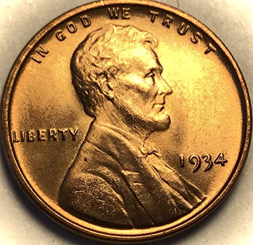 1934. Lincoln Wheat Cent Red Penny Brilliant necirkuliran