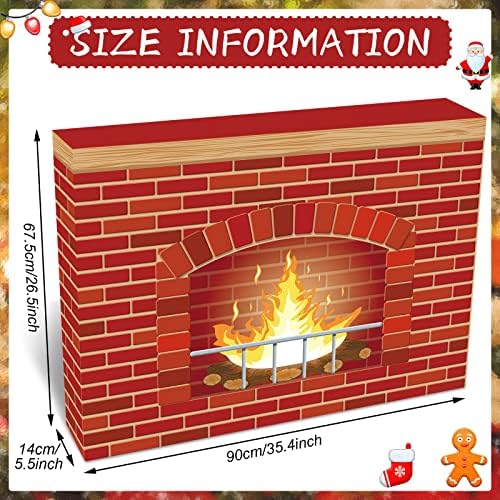 Božićni valoviti kamin karton crvena opeka karton kamin lažni kamin pozadina umjetne vatrene vatre karton 3d logorska vatra lažni središnji