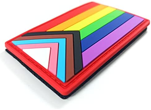 QQSD napredak Rainbow Gay Pride Flat Patch Tactical LGBTQ PATCH - PVC zakrpa za učvršćivanje kuka i petlje, 2 pakiranja