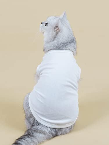Qwinee 3pcs pseća košulja tenk gornji prsluk prsluk psa mačka osnovne majice odjeća za male srednje pse mačiće kitty multicolor m