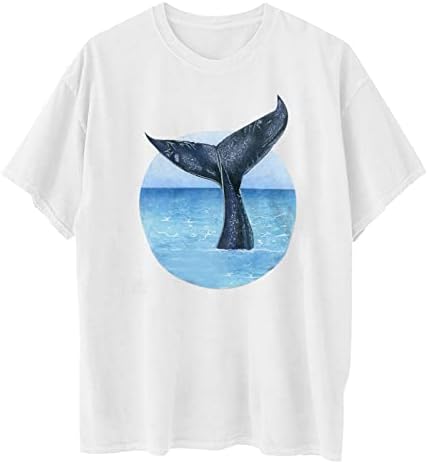 Ležerna majica s tunikom za žene labave predimenzionirane donje košulje ljetne majice s kratkim rukavima modne bluze kitove majice