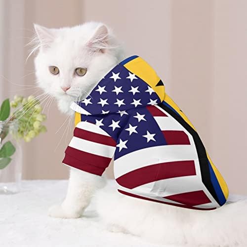 Američka i Barbados zastave majice za kućne ljubimce zimske kapuljače s šeširom za pseće mačke štene odjeće Slatki tiskani poklon