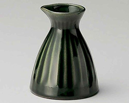 Oribe Kikuwari 2.6inch Set 2 sake Carafes Zelena keramika napravljena u Japanu