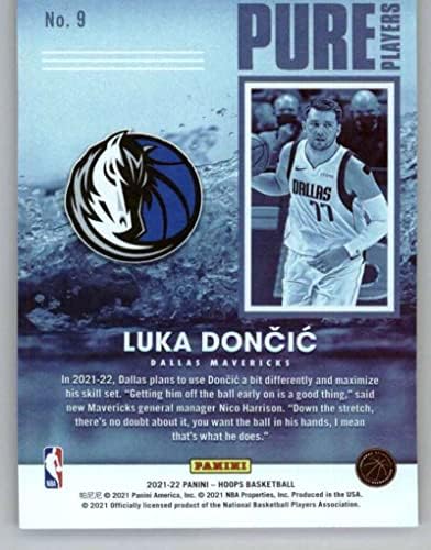 2021-22 Panini obruči čisti igrači 9 Luka Doncic Dallas Mavericks NBA košarkaška karta