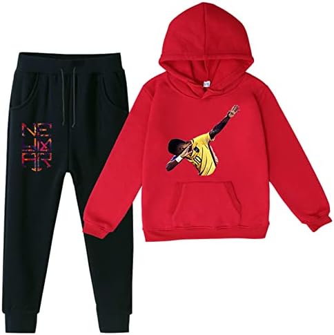 Zapion Kids Neymar Graphic TrackSuit Pulover Twishirts and hlače Outfit Set Dugih rukava za dječake