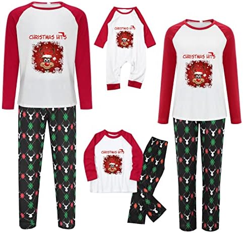 Usklađivanje božićnih obiteljskih pidžama, Xmas Xmas Reindeer Tops hlače modno podudaranje pidžama za obitelj