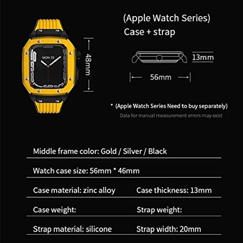 Ekins za Apple Watch Band Series 8 ALLOY FATCE 44 mm 42 mm 45 mm luksuzno metal gume od nehrđajućeg čelika Pribor za sat za IWatch