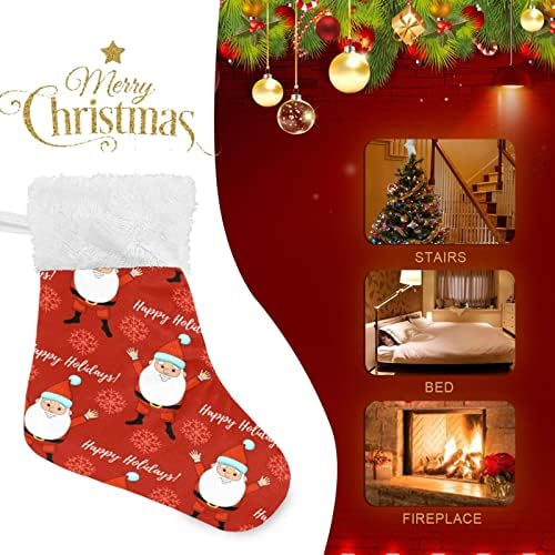 JSTEL Xmas Djed Mraz božićna čarapa Viseći ukrasi ukras, 4 pakiranja malih visećih čarapa Xmas dekor, 62