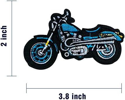 Čileuma željezo na izvezenom flasteru plavi motocikl koji se primjenjuje na značku željezo na šivanju na amblem patch diy dodaci savršeni