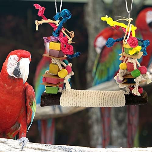 Igračke za ptice za papige, igračke za žvakanje prirodnog drva za velike ptice, igračke za ptice za kokatele, afričke sive, ske papige,