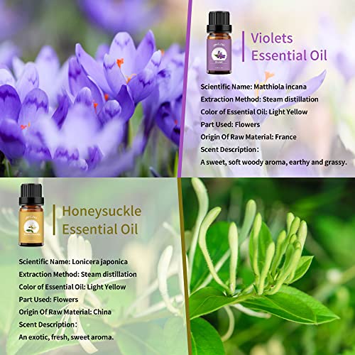 Yotion Violet HoneySuckle Esencijalno ulje Set čisti organski aromaterapijski ulje Kit za difuzor, sapun, izradu svijeća - 2 paket