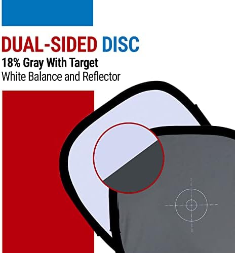 Dvostrani disk s balansom bijele boje-18% siva kartica s ciljanom i neutralno bijelom pločom-sklopiva i brisana Površina-referentni