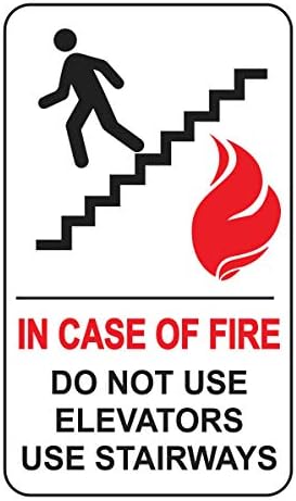U slučaju požara Nemojte koristiti dizala Koristite znak stubišta za javnu sigurnost, ispunjavaju kodove za zaštitu od požara, 8 inča