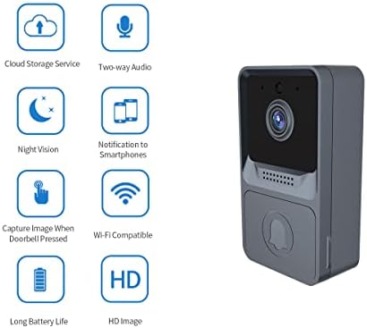 Video Doorbell Camera Smart WiFi bežični bežični bežični zvonik s HD Image Dvosmjerni audio oblačni pohranjivanje noćni vid daljinski