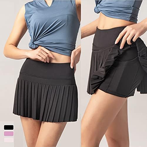 Plisirane teniske suknje za žene lagane sportske kratke hlače za golf za trčanje u zatvorenom s džepovima za loptice kratke hlače