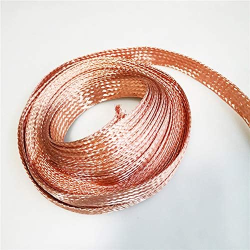 Bakreni pleteni kabel s bakrenim omotačem, bakrena pletena žica, žica za uzemljenje, zaštitna žičana mreža, duljina 1m / 3,28 ft, 12
