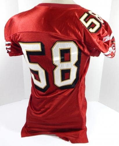 2006. San Francisco 49ers 58 Igra izdana Red Jersey 60 Seasons Patch 44 DP28754 - Nepotpisana NFL igra korištena dresova