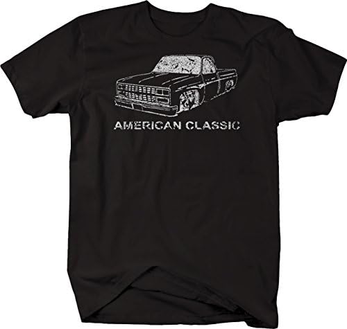 Vintage Racing C10 1973-87 Square Thickup Truck Grafička majica za muškarce 2xl crna