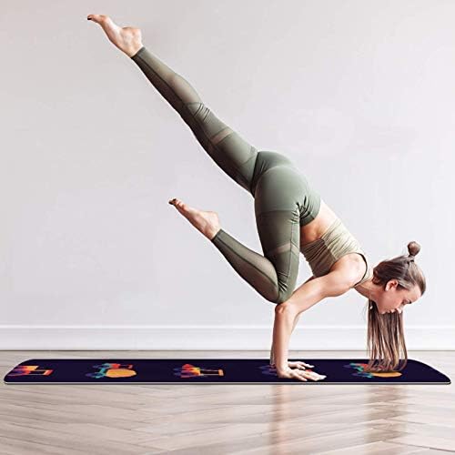 Debela Protuklizna prostirka za jogu od 1/4 s uzorkom automobila za jogu, pilates i podnu kondiciju