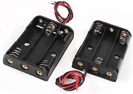 2PC crna plastična Futrola za držač baterije spojena na 3 ~ 4,5 V (~2 piezo kabela za 3 ~ 4,5 V