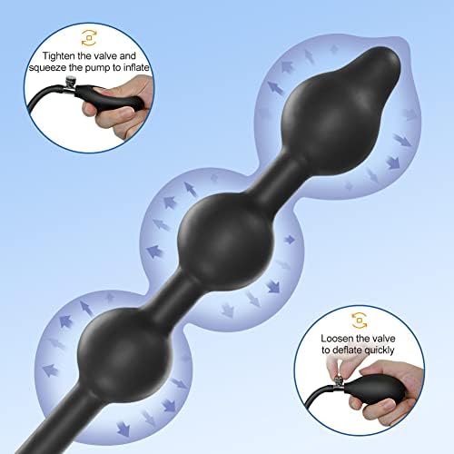 Proširite analni čep na napuhavanje silikonske analne kuglice s 3 kuglice odvojiva igla Podesiva veličina seks igračke za odrasle za