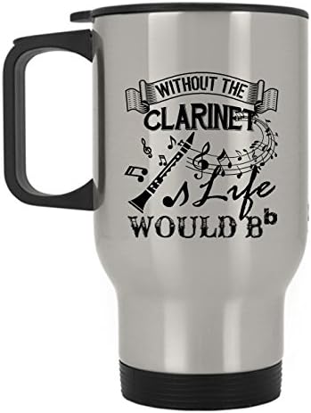 Šalica za putničke klarineta - Obožavam Clarinet šalica od nehrđajućeg čelika, putnička šalica - srebro